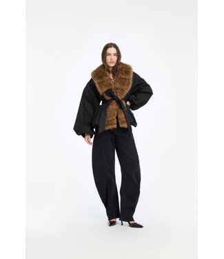 ROTATE Faux fur collar jacket Black
