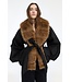 ROTATE Faux fur collar jacket Black