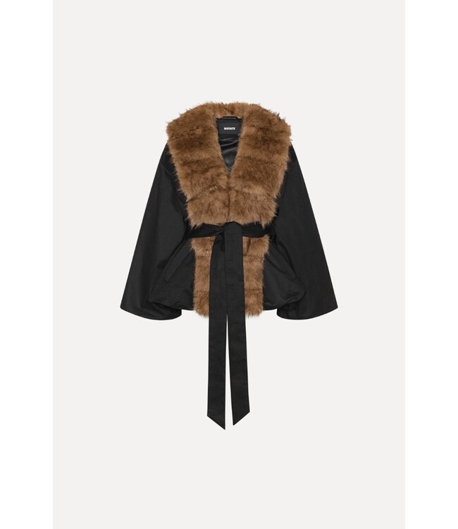 ROTATE Faux fur collar jacket Black