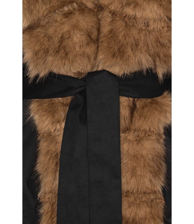 ROTATE Faux fur collar jacket Black