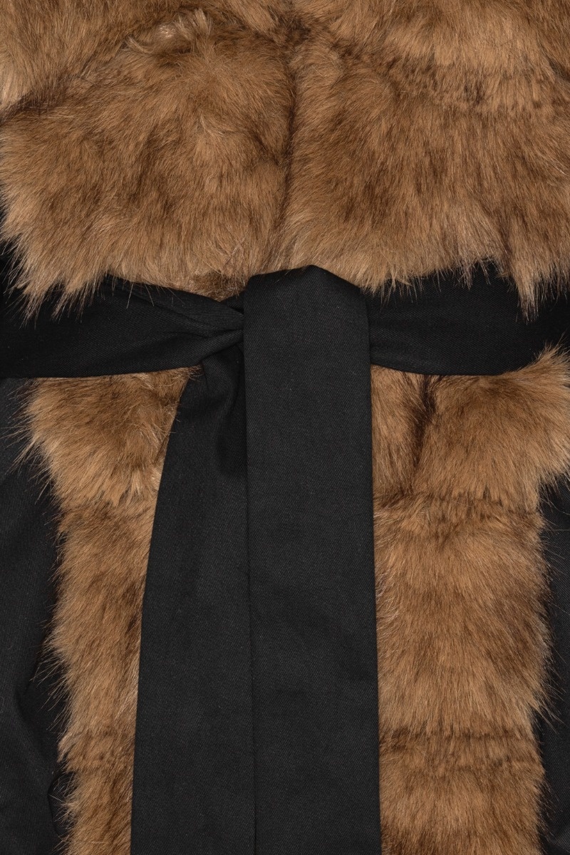 ROTATE Faux fur collar jacket Black