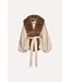 ROTATE Faux fur collar jacket Cement
