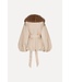 ROTATE Faux fur collar jacket Cement