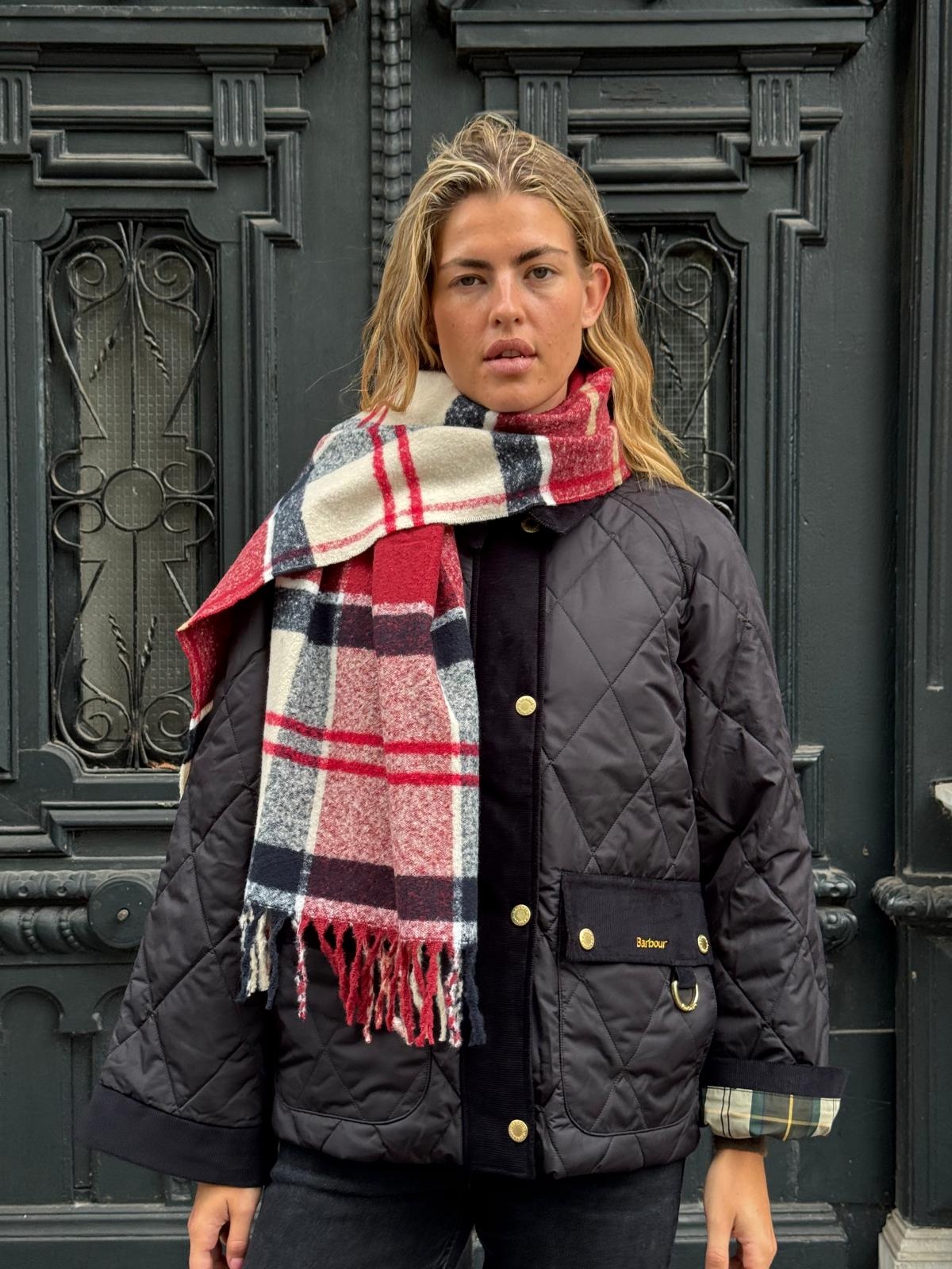 Barbour Deanna tartan scarf Light cardinal tartan