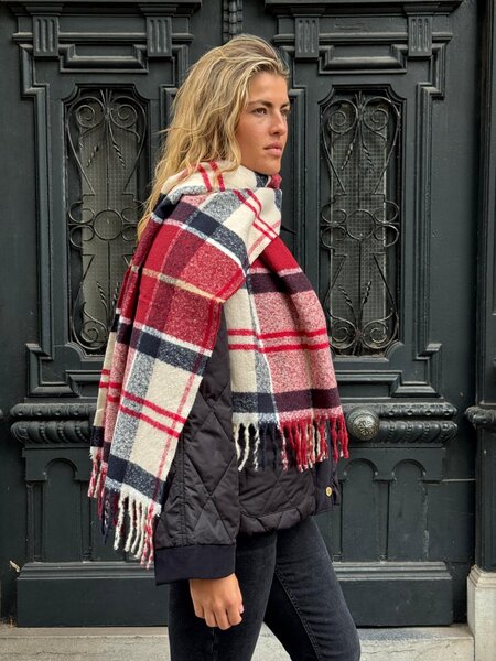 Barbour Deanna tartan scarf Light cardinal tartan