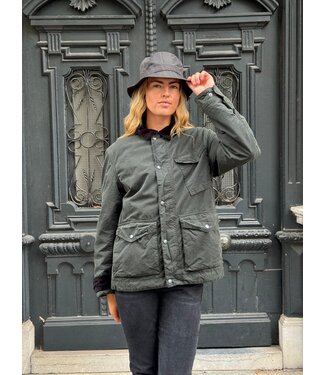 Barbour Winter drifter washed wax jacket Sage