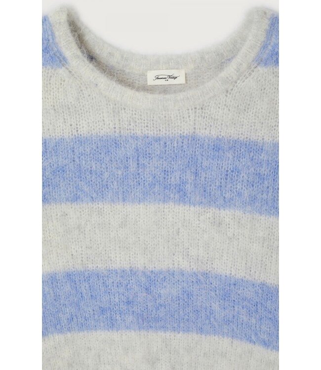 American Vintage NIB18A knitted sweater Rayures Givre