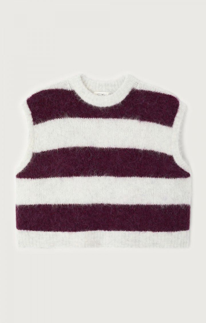 American Vintage NIB18D knit Rayures cranberry