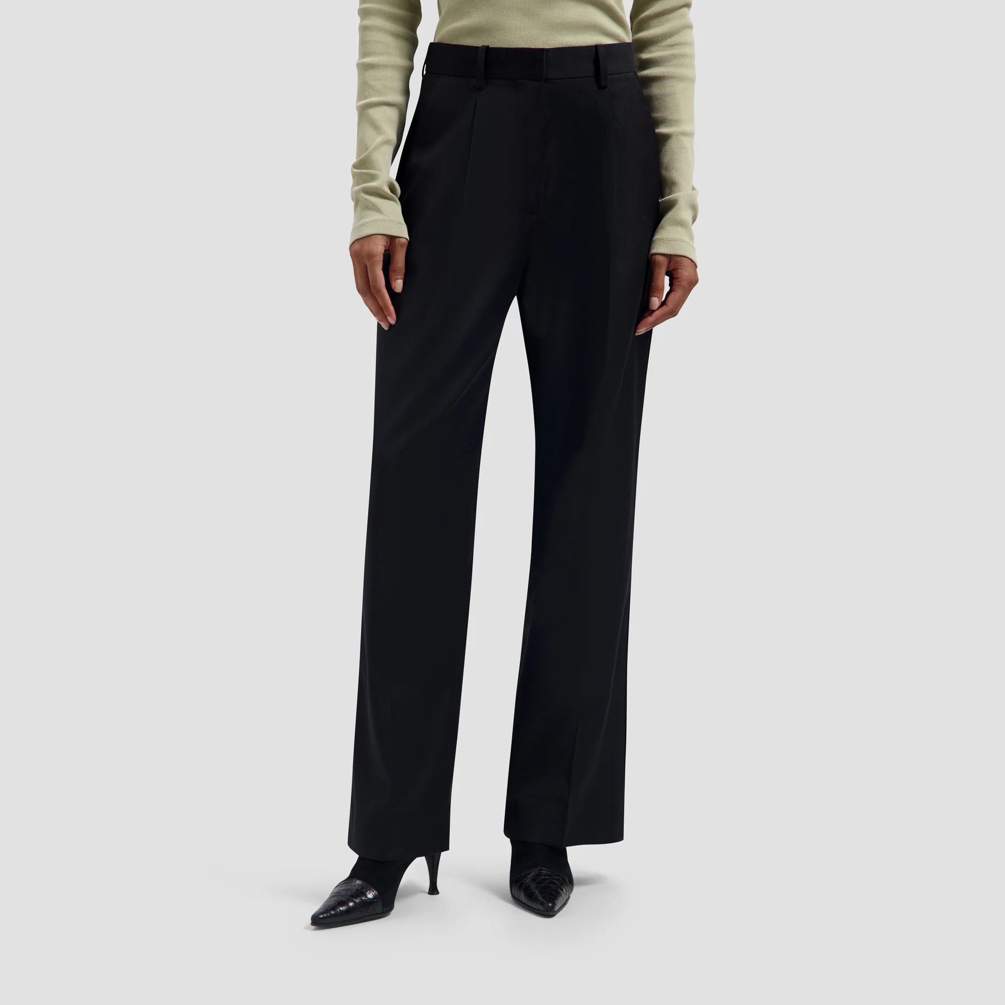 OLAF Wool tailored trousers Black