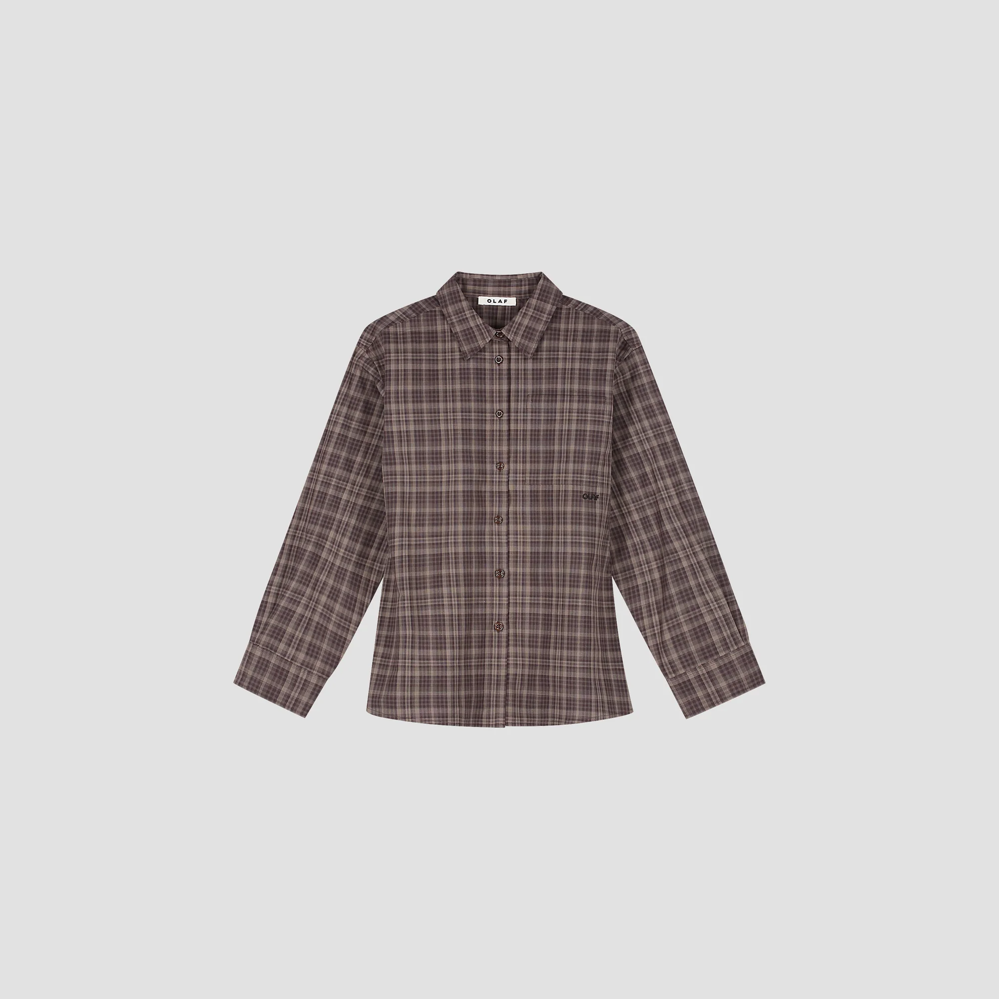 OLAF Checked fitted shirt Chocolate plum