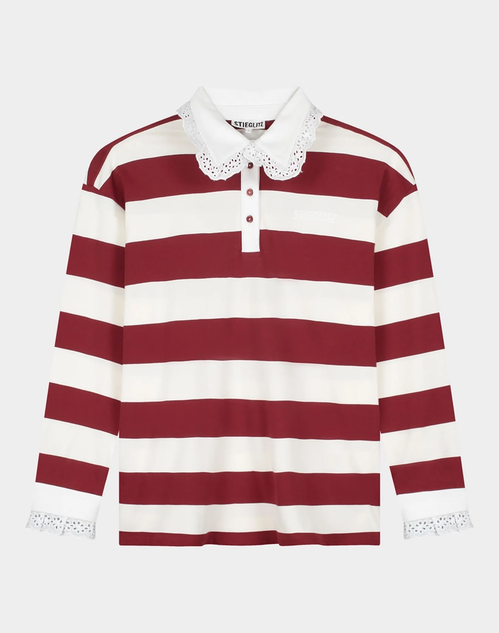 Stieglitz Zelina polo longsleeve lace cuff Brown