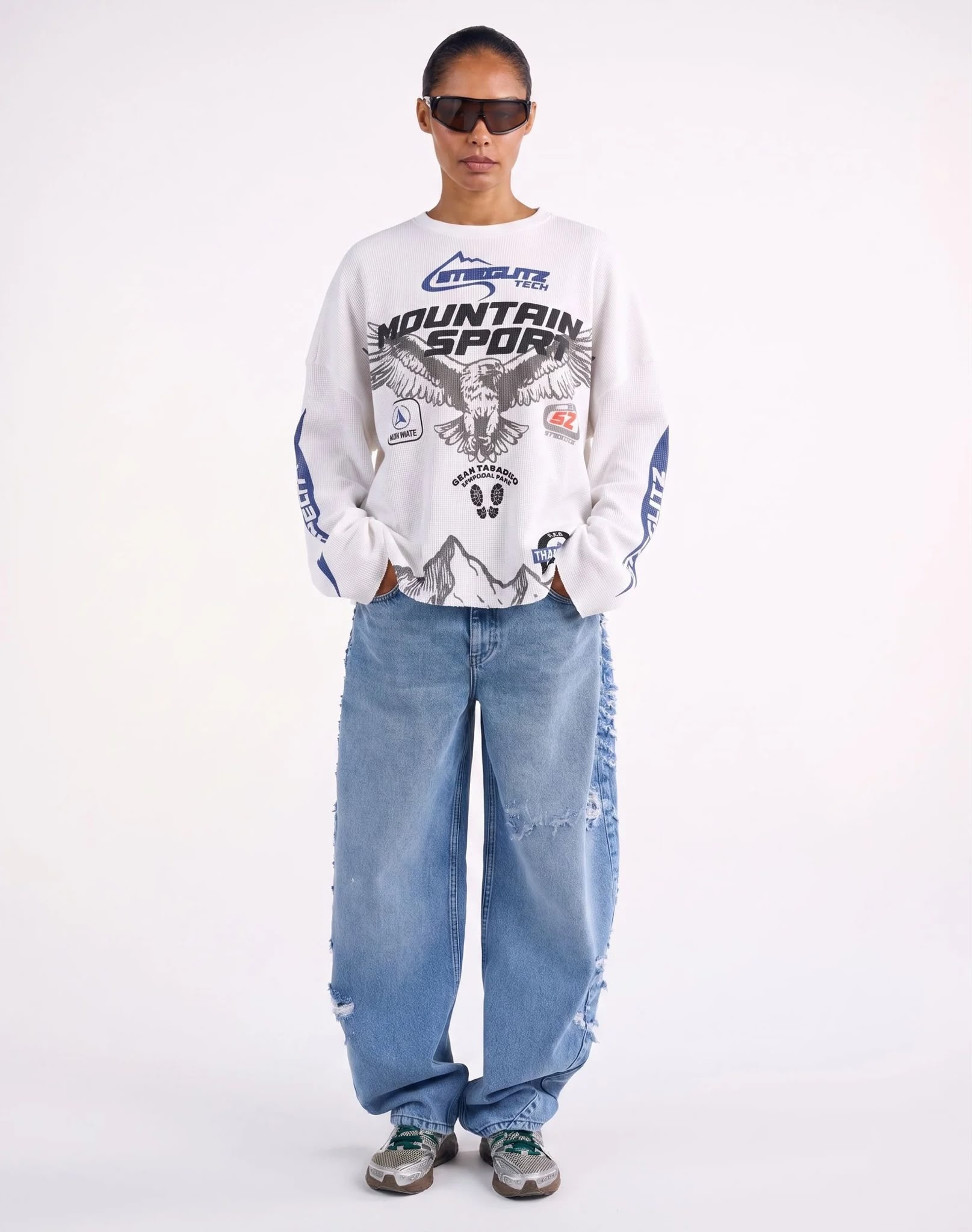 Stieglitz Marta boxy wide skate longsleeve Off white