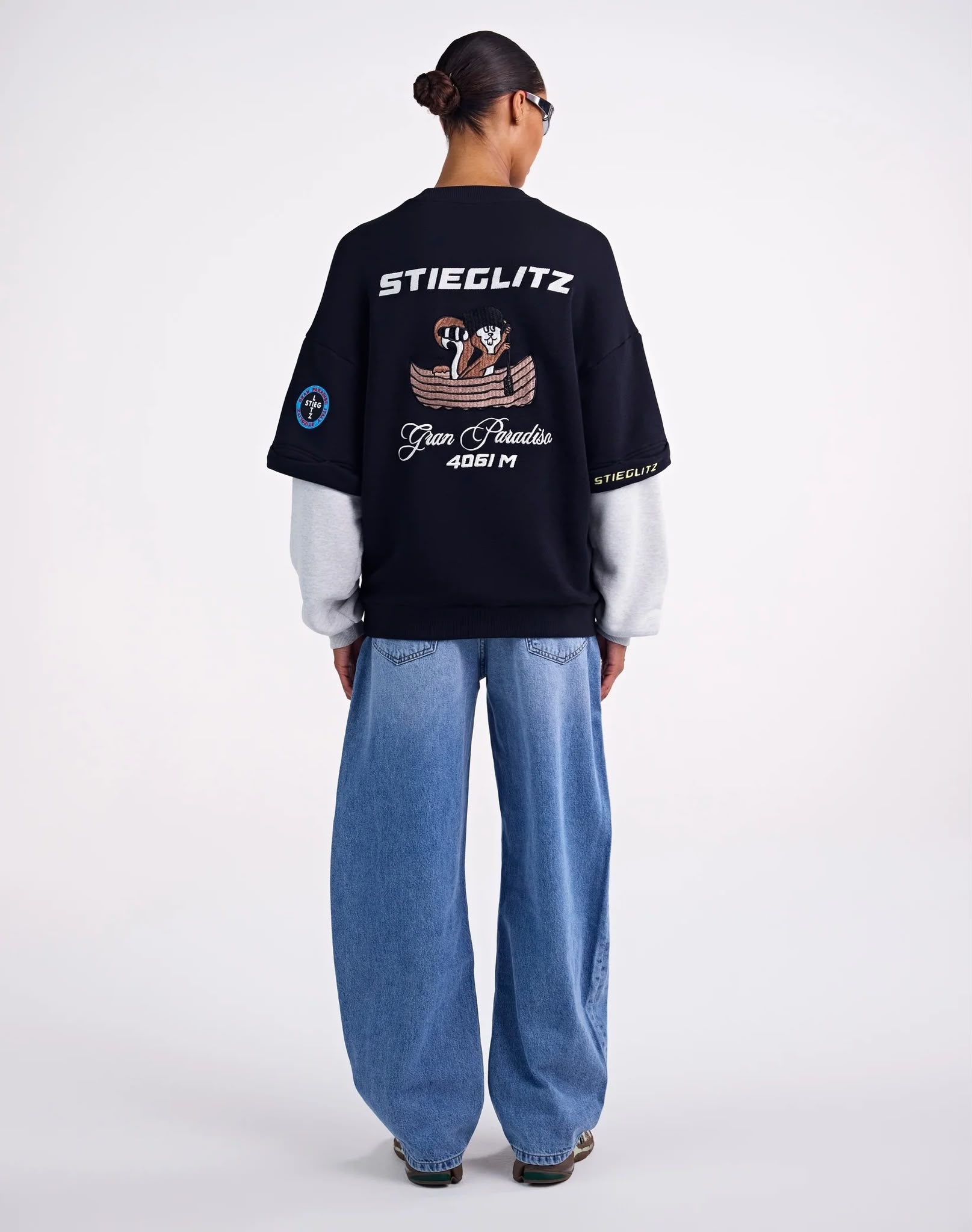 Stieglitz Mikky sweater double sleeve Black