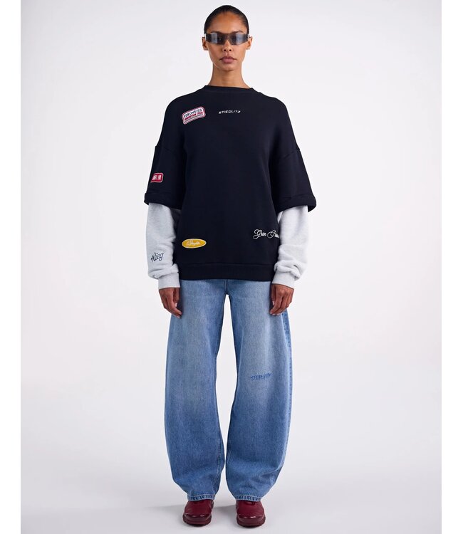 Stieglitz Mikky sweater double sleeve Black