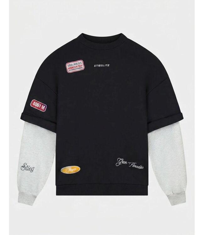 Stieglitz Mikky sweater double sleeve Black