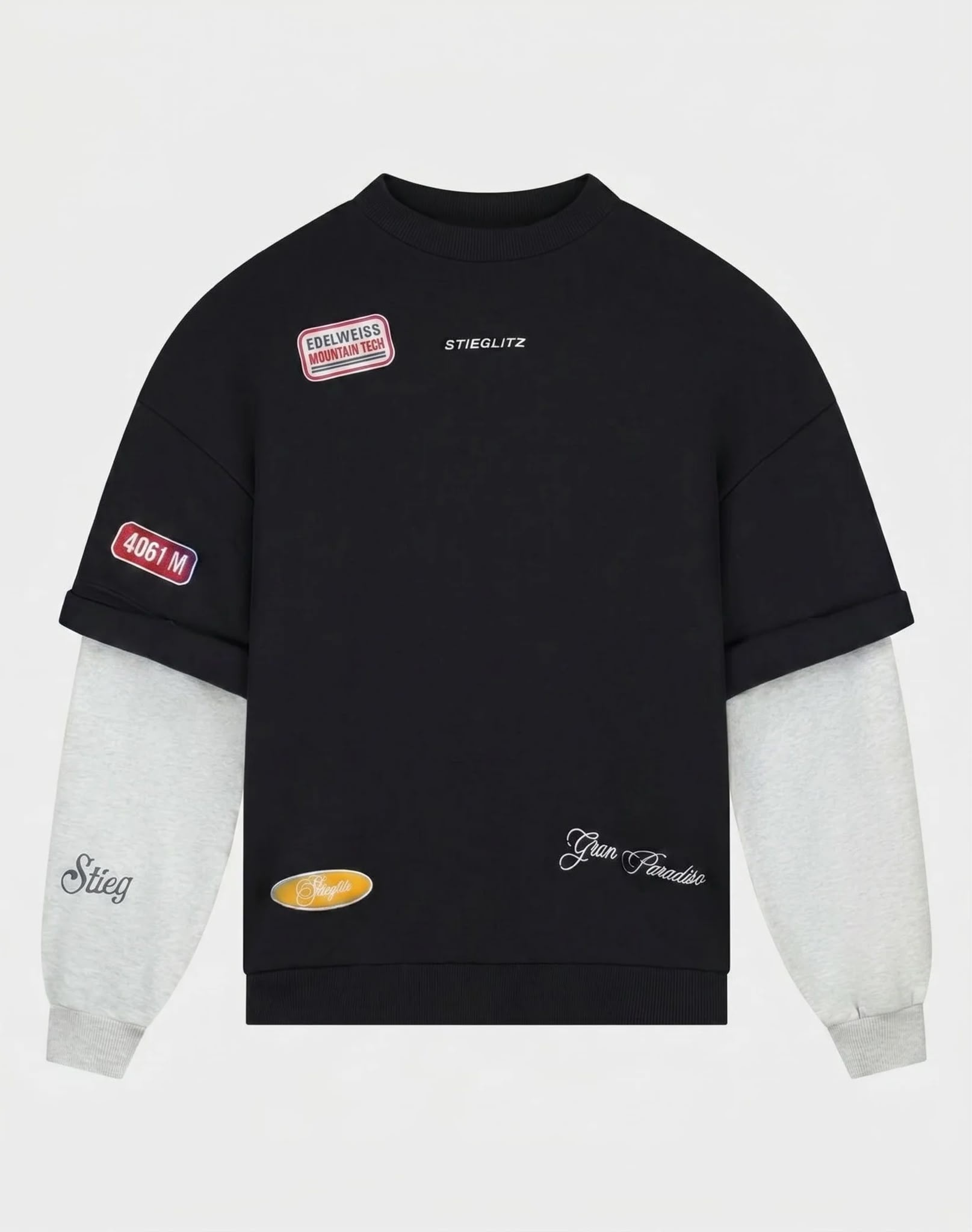 Stieglitz Mikky sweater double sleeve Black