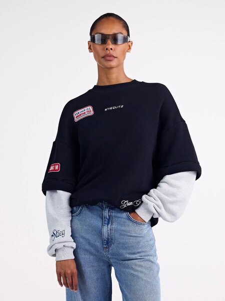 Stieglitz Mikky sweater double sleeve Black