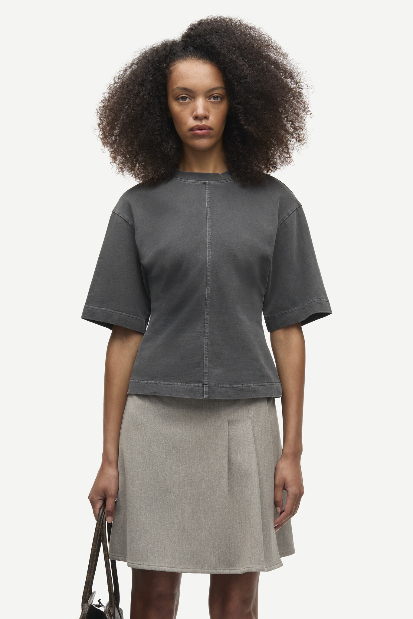 Samsoe Samsoe Saheaven skirt Lead grey melange