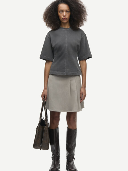 Samsoe Samsoe Saheaven skirt Lead grey melange