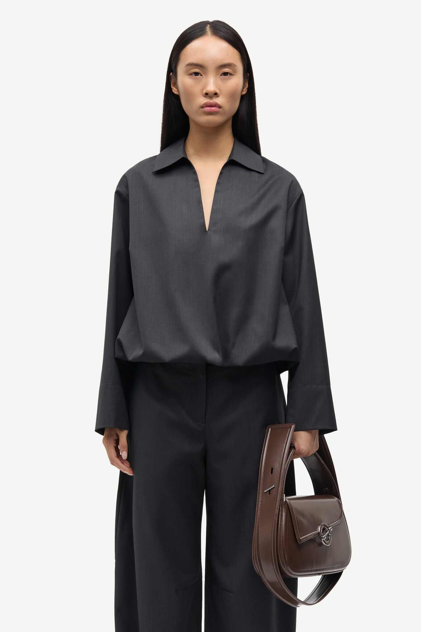 Samsoe Samsoe Sadaphne shirt black melange