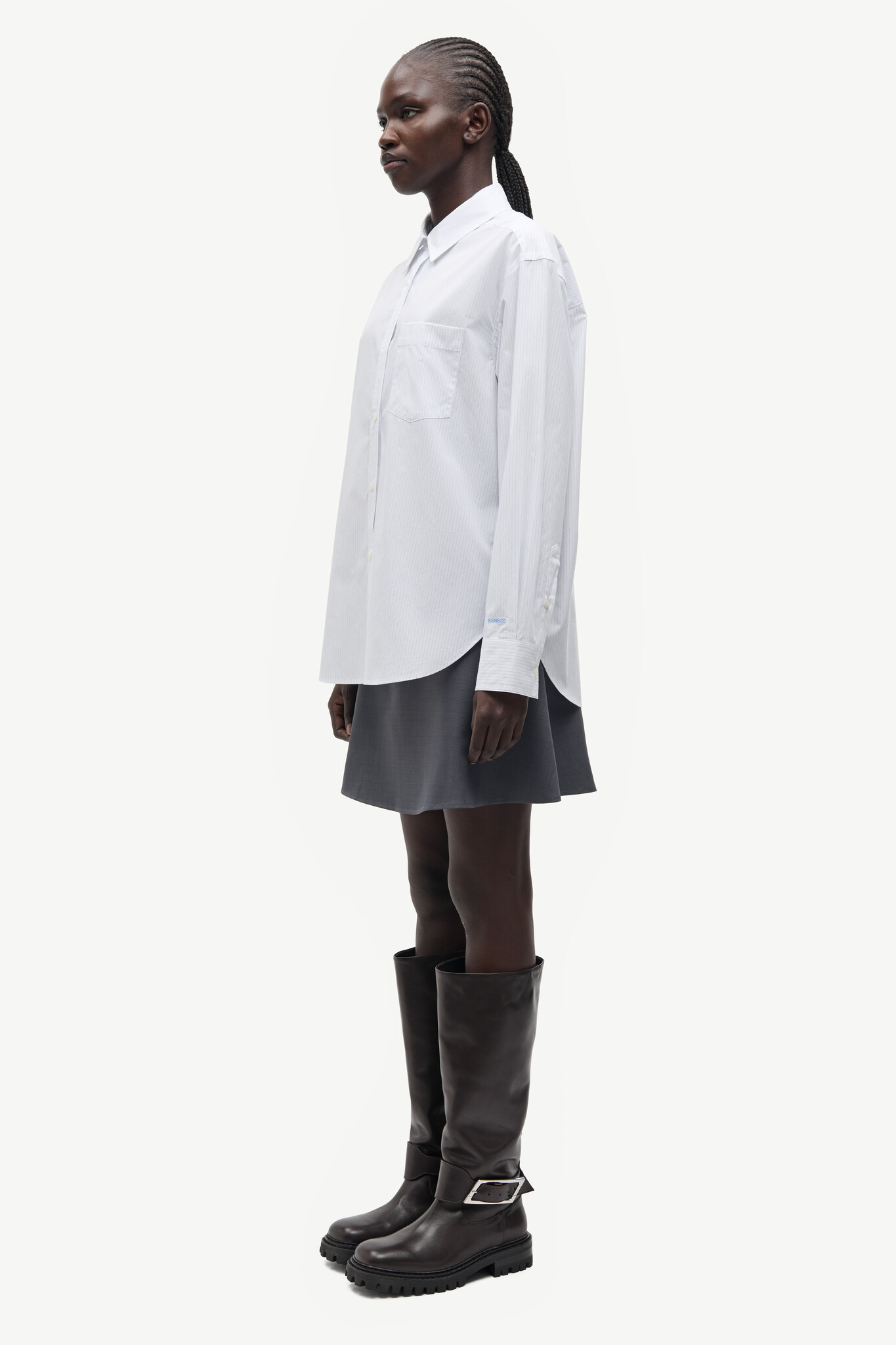 Samsoe Samsoe Salova pocket shirt White pinstripe
