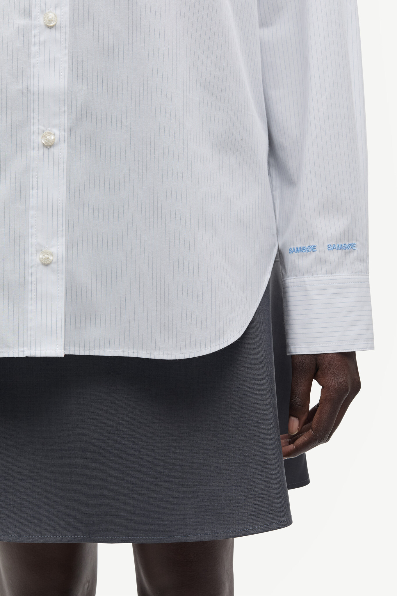 Samsoe Samsoe Salova pocket shirt White pinstripe