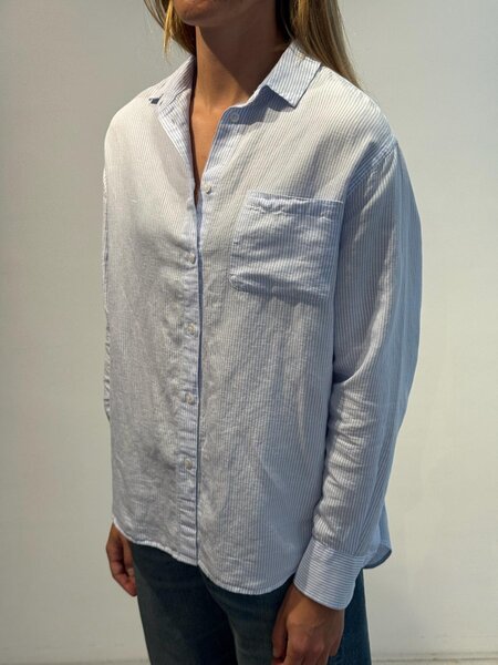 BLUE MORÉ Iris linnen/cotton shirt Light blue stripe