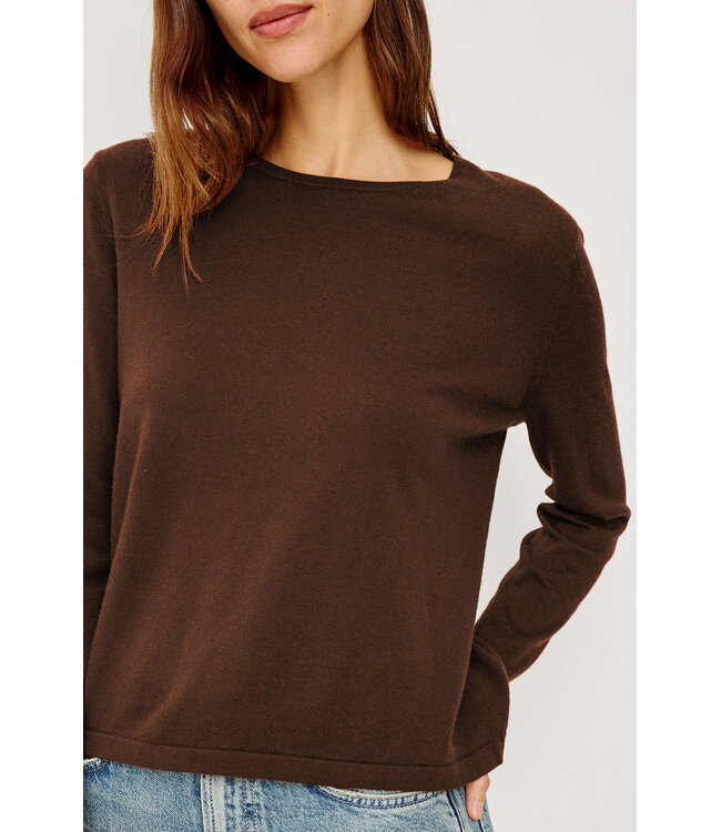 Rails Cotton cashmere long sleeve tee Espresso