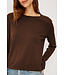Rails Cotton cashmere long sleeve tee Espresso