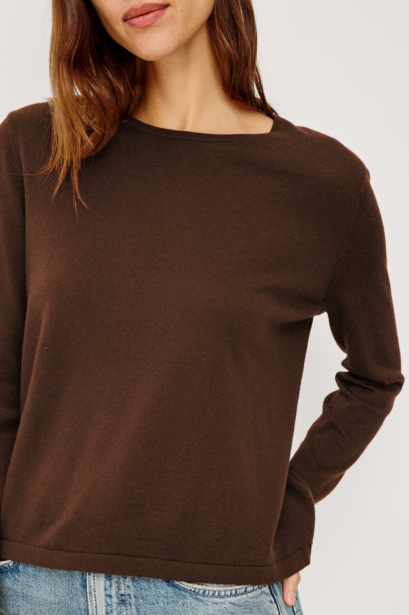 Rails Cotton cashmere long sleeve tee Espresso