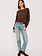 Rails Cotton cashmere long sleeve tee Espresso