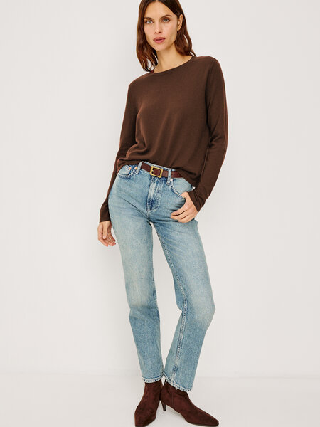 Rails Cotton cashmere long sleeve tee Espresso