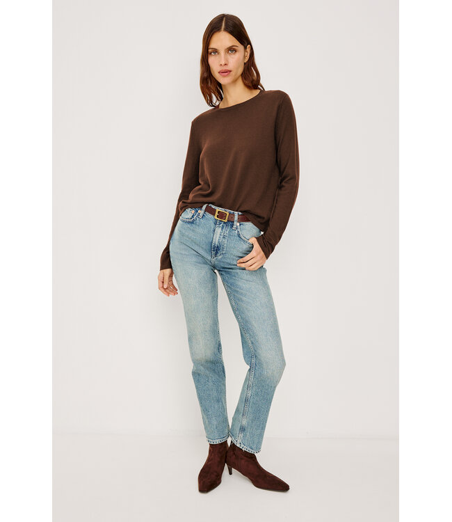 Rails Cotton cashmere long sleeve tee Espresso
