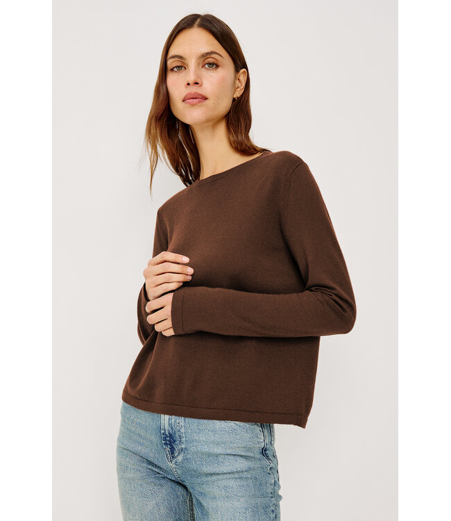 Rails Cotton cashmere long sleeve tee Espresso