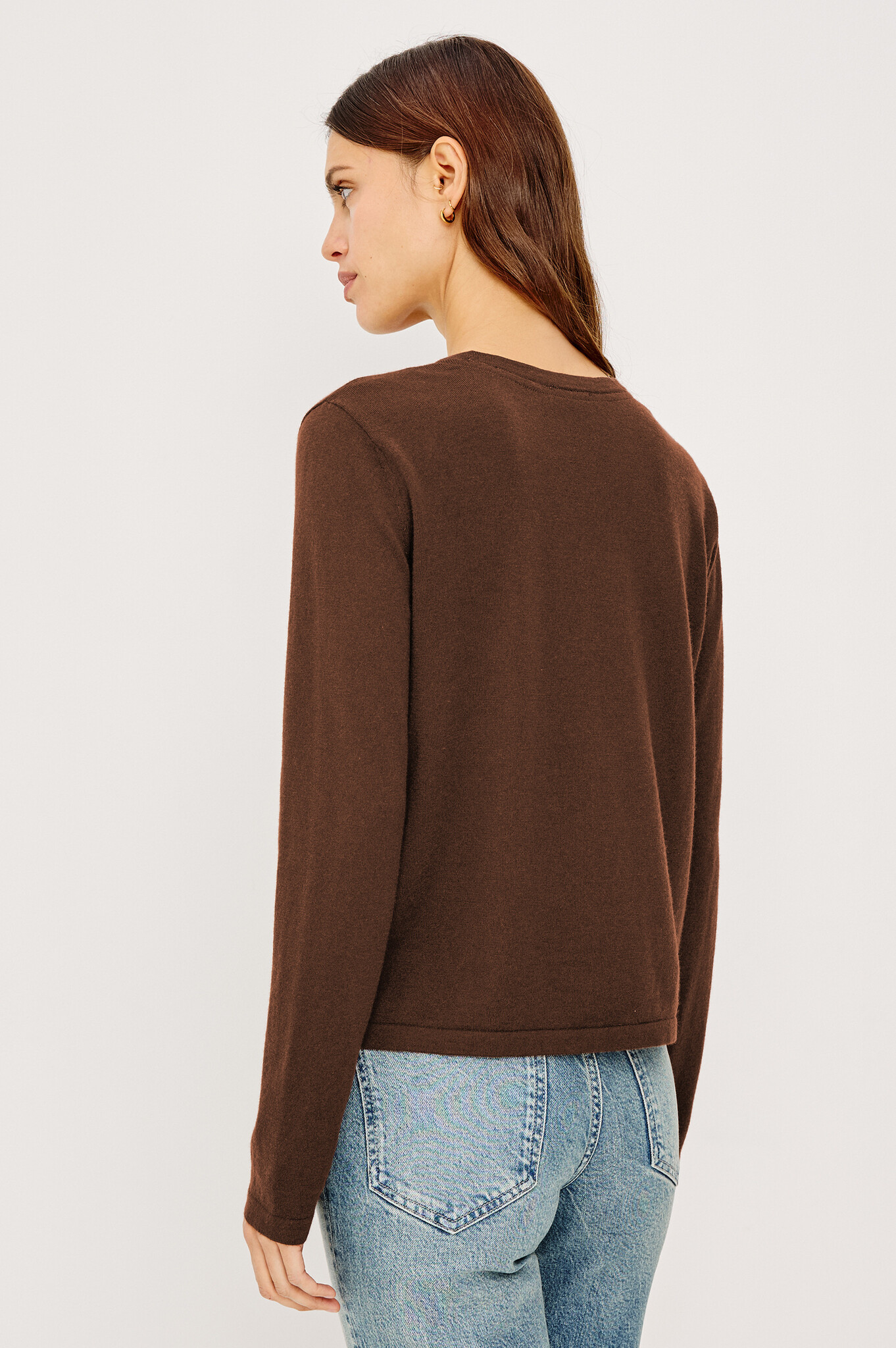 Rails Cotton cashmere long sleeve tee Espresso