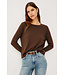 Rails Cotton cashmere long sleeve tee Espresso