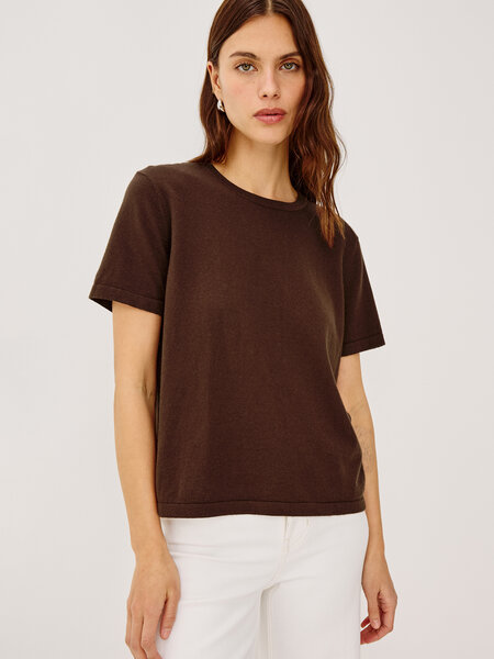 Rails Cotton cashmere short sleeve Espresso