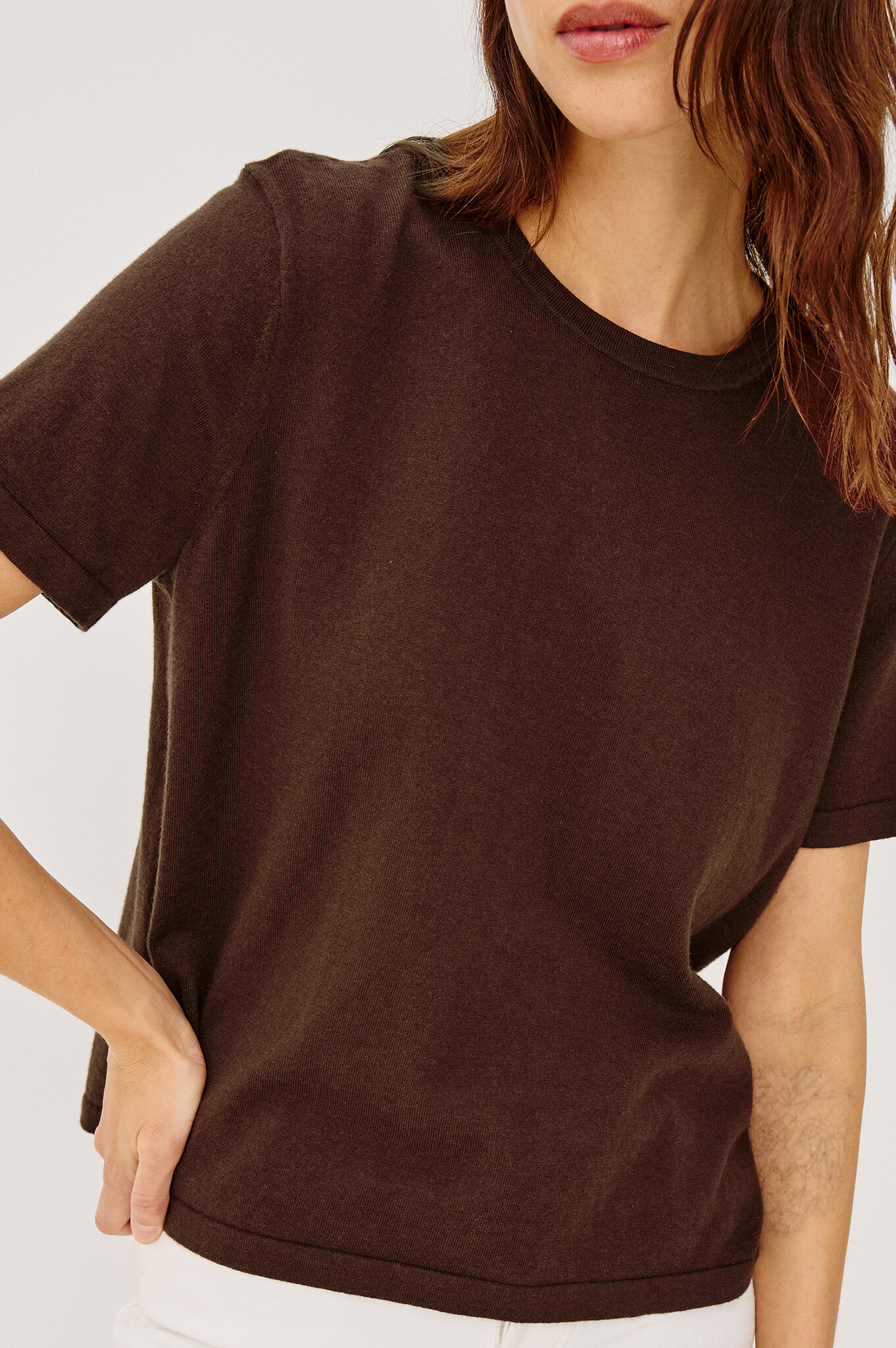 Rails Cotton cashmere short sleeve Espresso