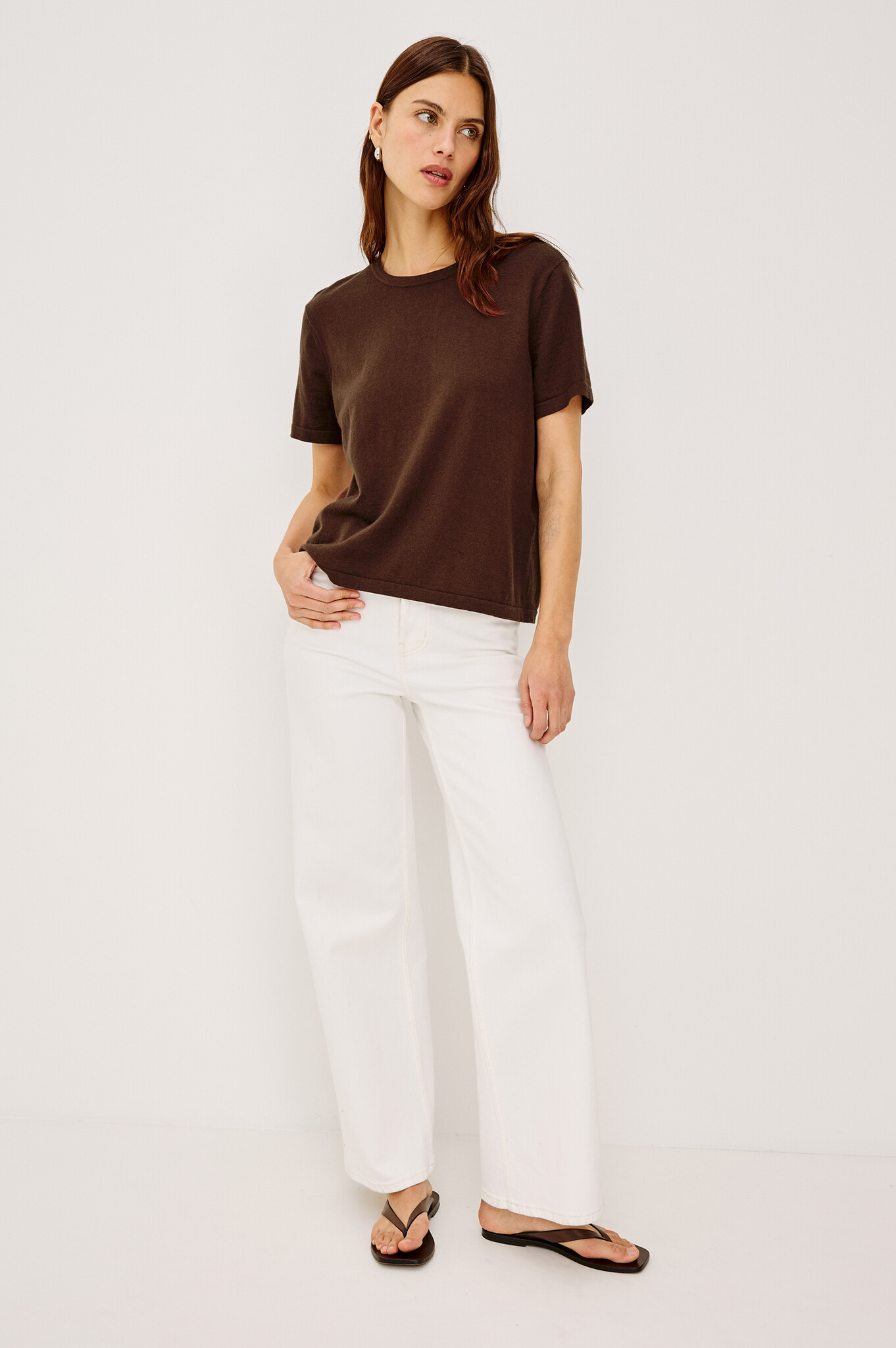 Rails Cotton cashmere short sleeve Espresso