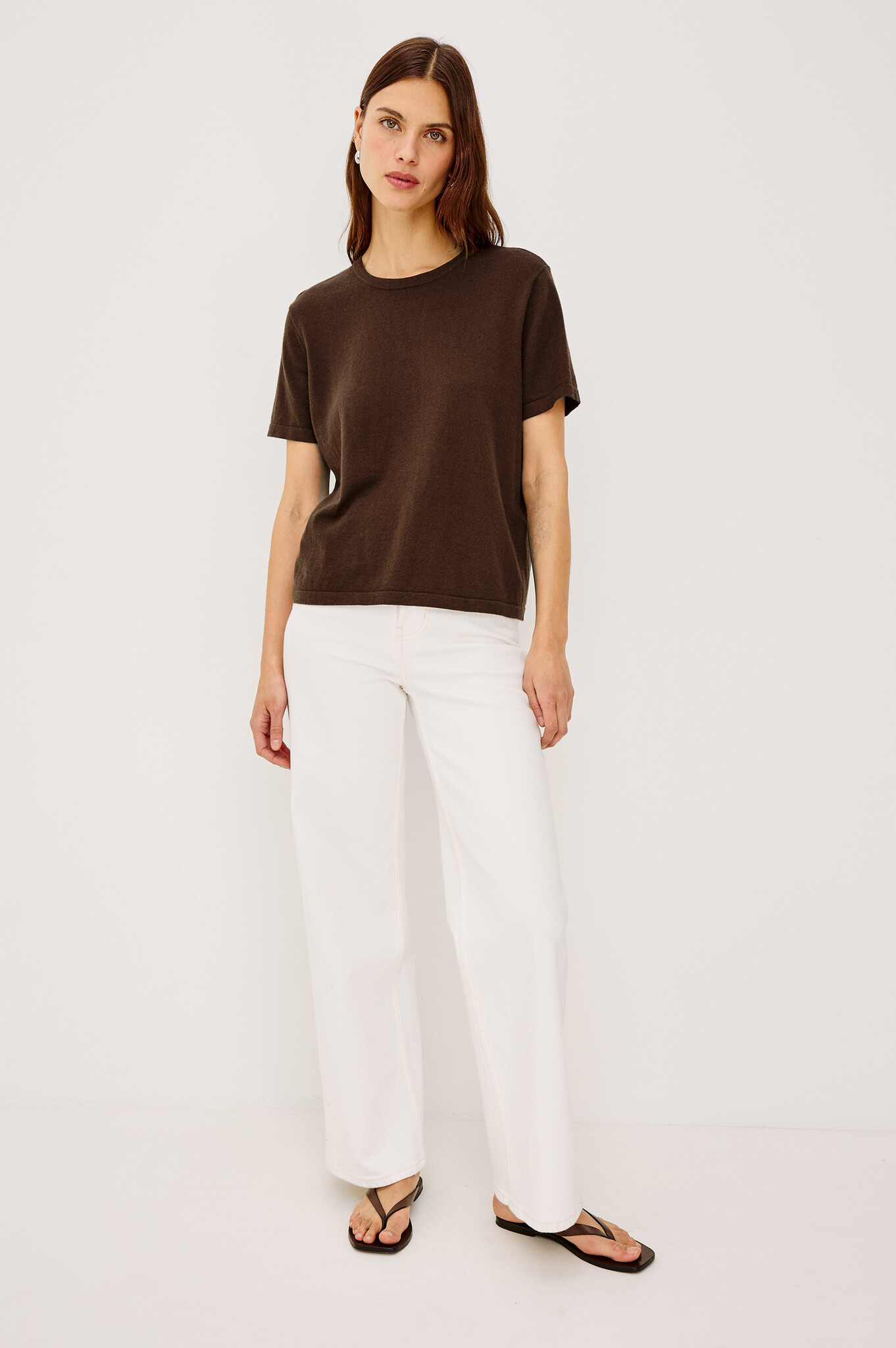 Rails Cotton cashmere short sleeve Espresso