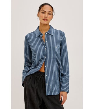 Rails Beck shirt Washed indigo stripe
