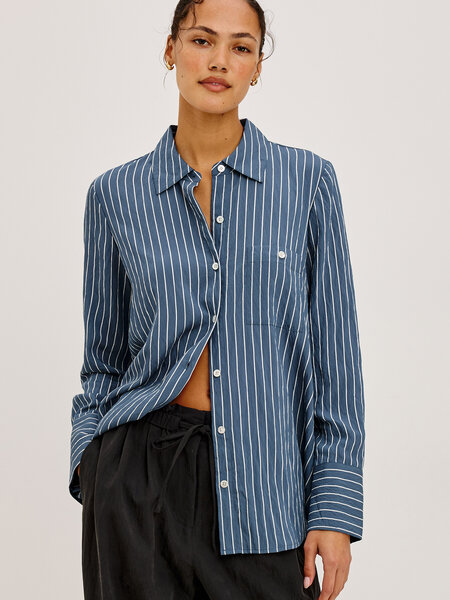 Rails Beck shirt Washed indigo stripe