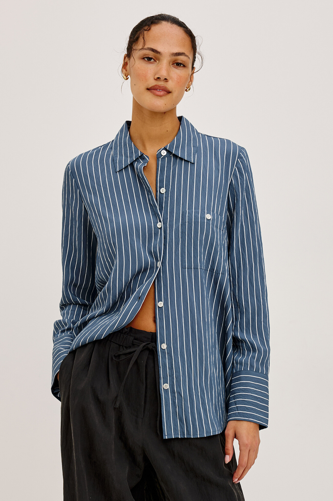 Rails Beck shirt Washed indigo stripe
