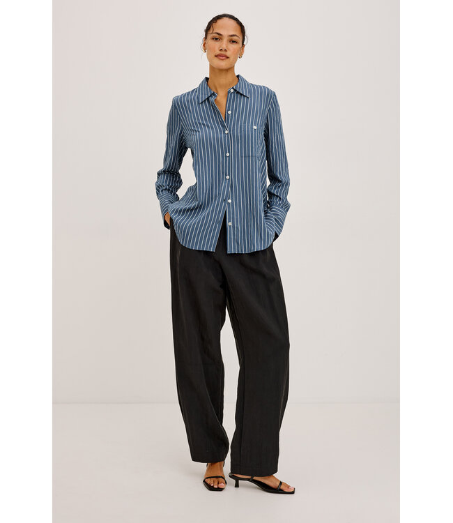 Rails Beck shirt Washed indigo stripe