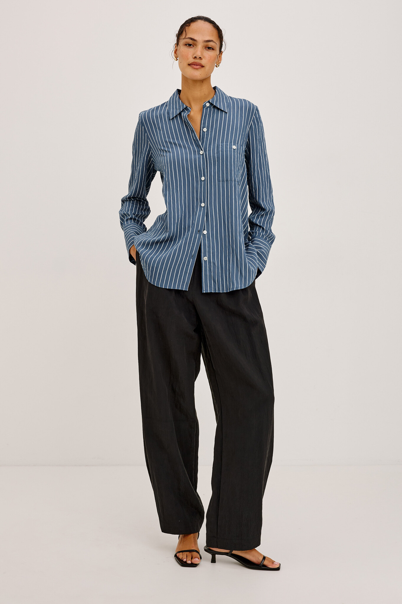 Rails Beck shirt Washed indigo stripe