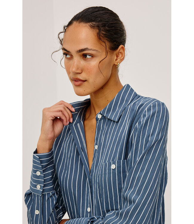 Rails Beck shirt Washed indigo stripe