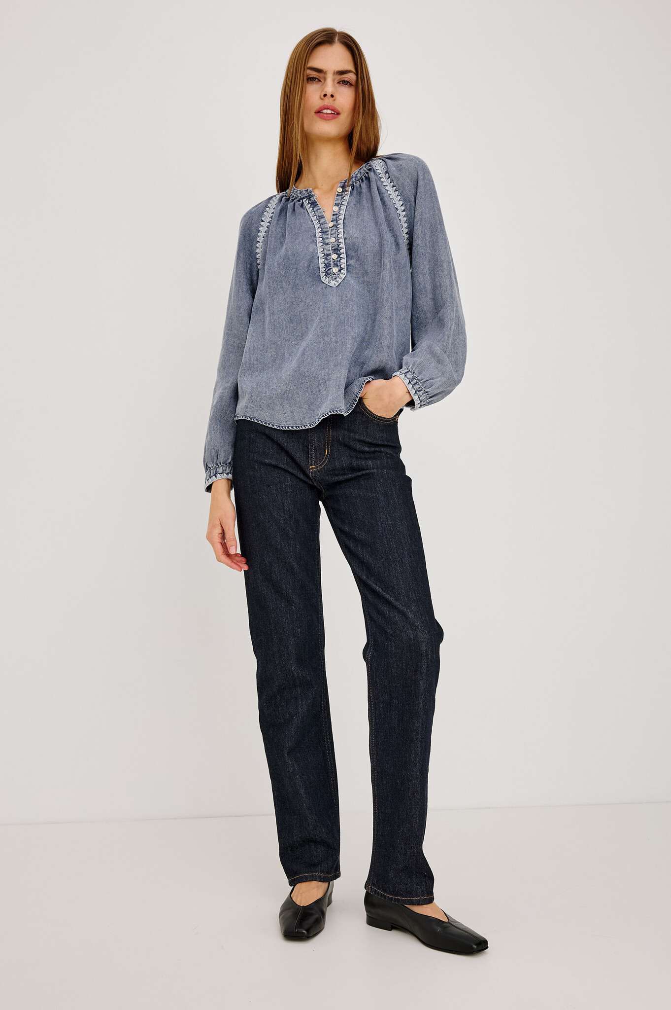 Rails Tali shirt Blue ridge