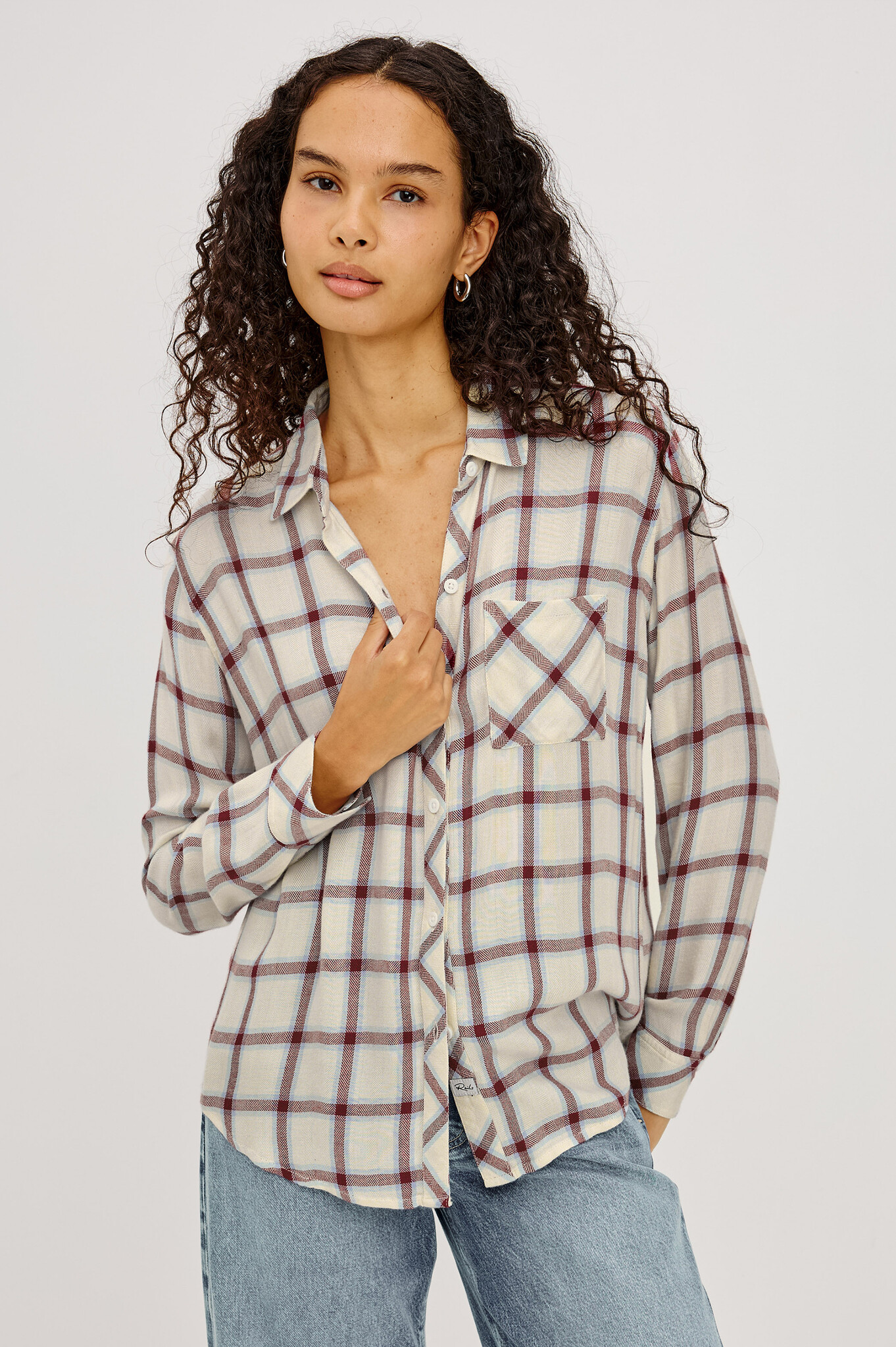 Rails Hunter shirt Ivory cardinal