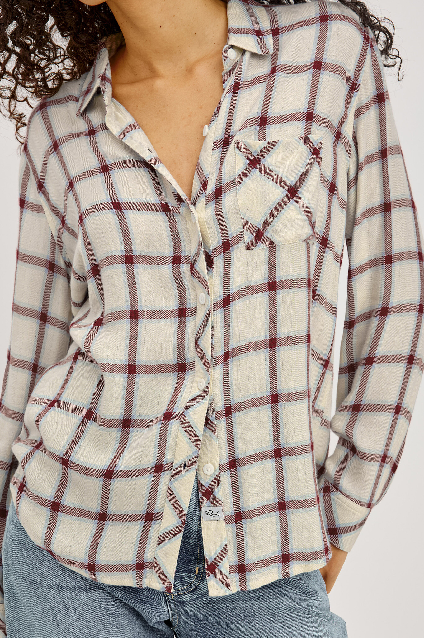 Rails Hunter shirt Ivory cardinal