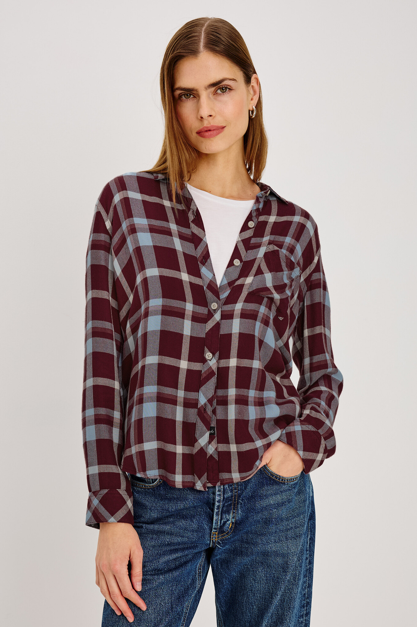Rails Hunter shirt Plum cream